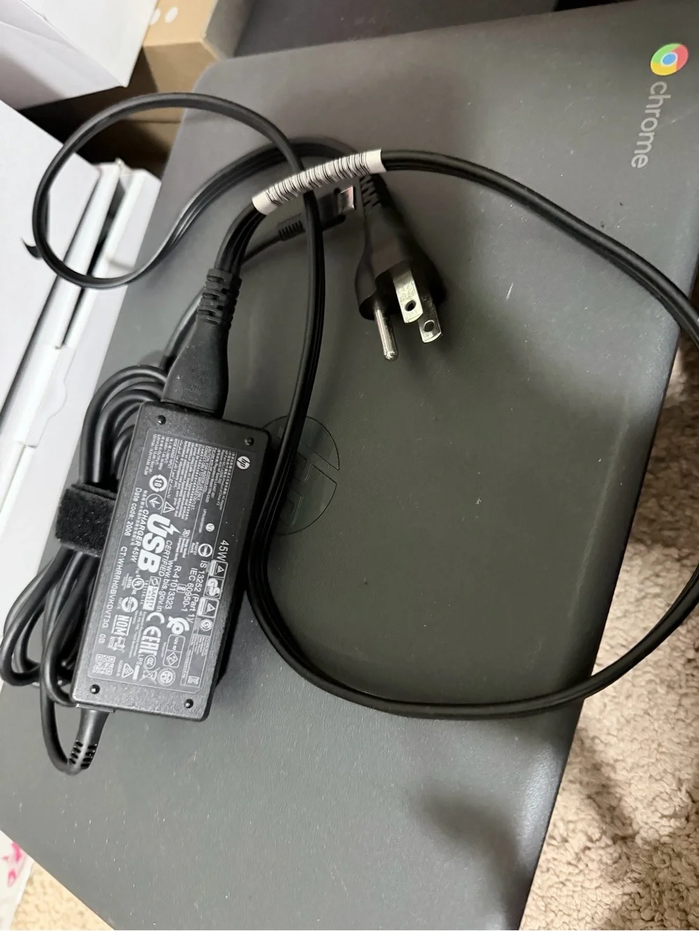 Chrome book with charger